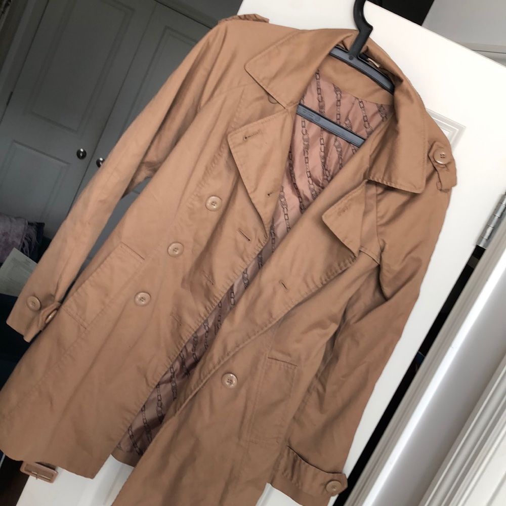 Tan shirt trench coat